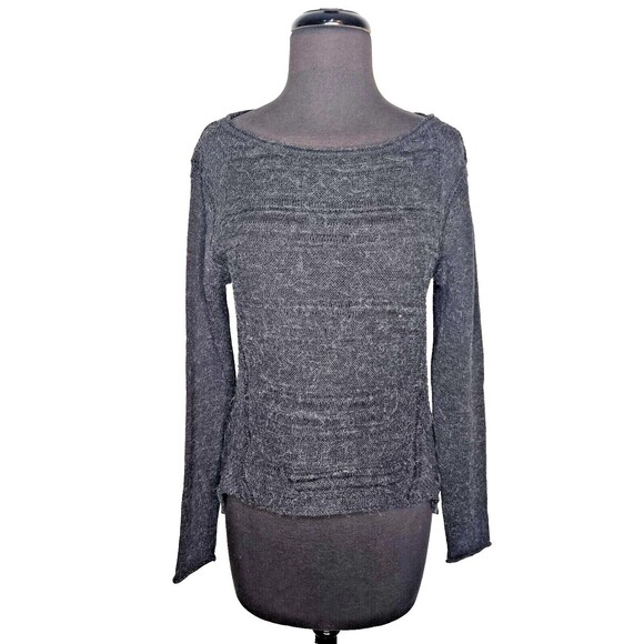 Anthropologie MOTH Small Charcoal Gray Wool Alpaca Blend Hi Low Sweater - Picture 1 of 10